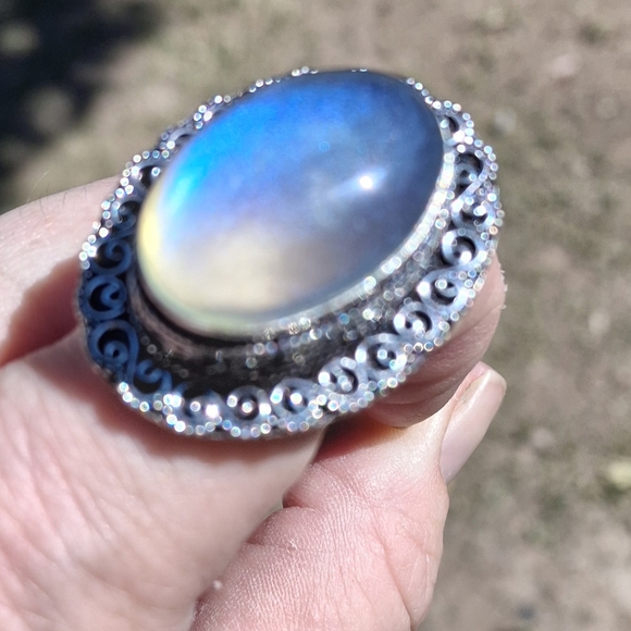 New Dichroic Glass 925 Silver Ring.  - Picture 6 of 16